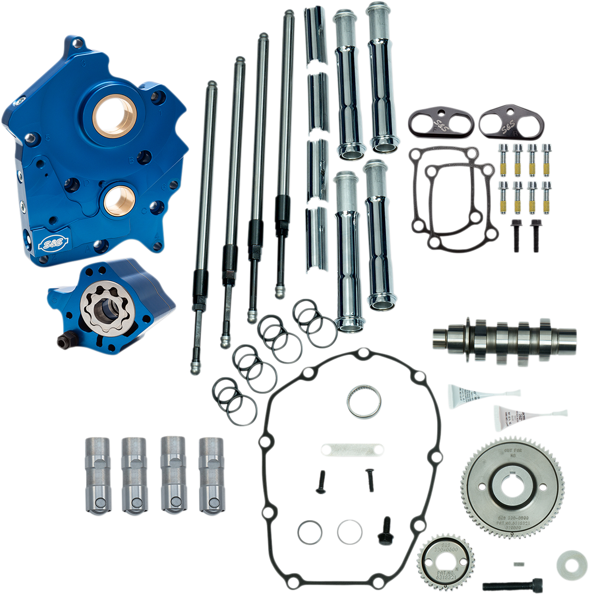 Cam Chest Kit for M8 - Cam Chest Kit with Plate - Gear Drive - Water Cooled - 465 Cam - Chrome Pushrods - M8 [0925-1299]