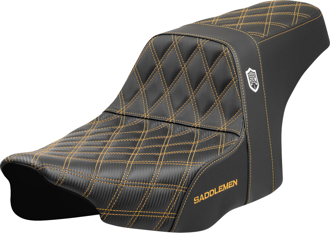 Pro Series SDC Performance Grip Seat - Pro Series SDC Performance Seat - Gold Stitching - w/o Backrest - FLT/FLH '23-'24 [0801-2006]