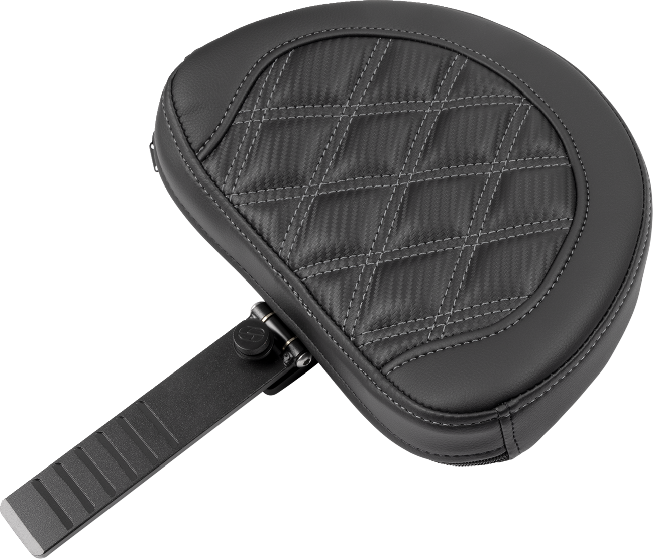 Roadsofa™ Lattice Stitch Seat - RoadSofa™ Seat - with Backrest - Carbon Fiber - Lattice Stitch - Gray Stitch - FLTR/FLHX '23-'24 [0801-1788] - Image 3