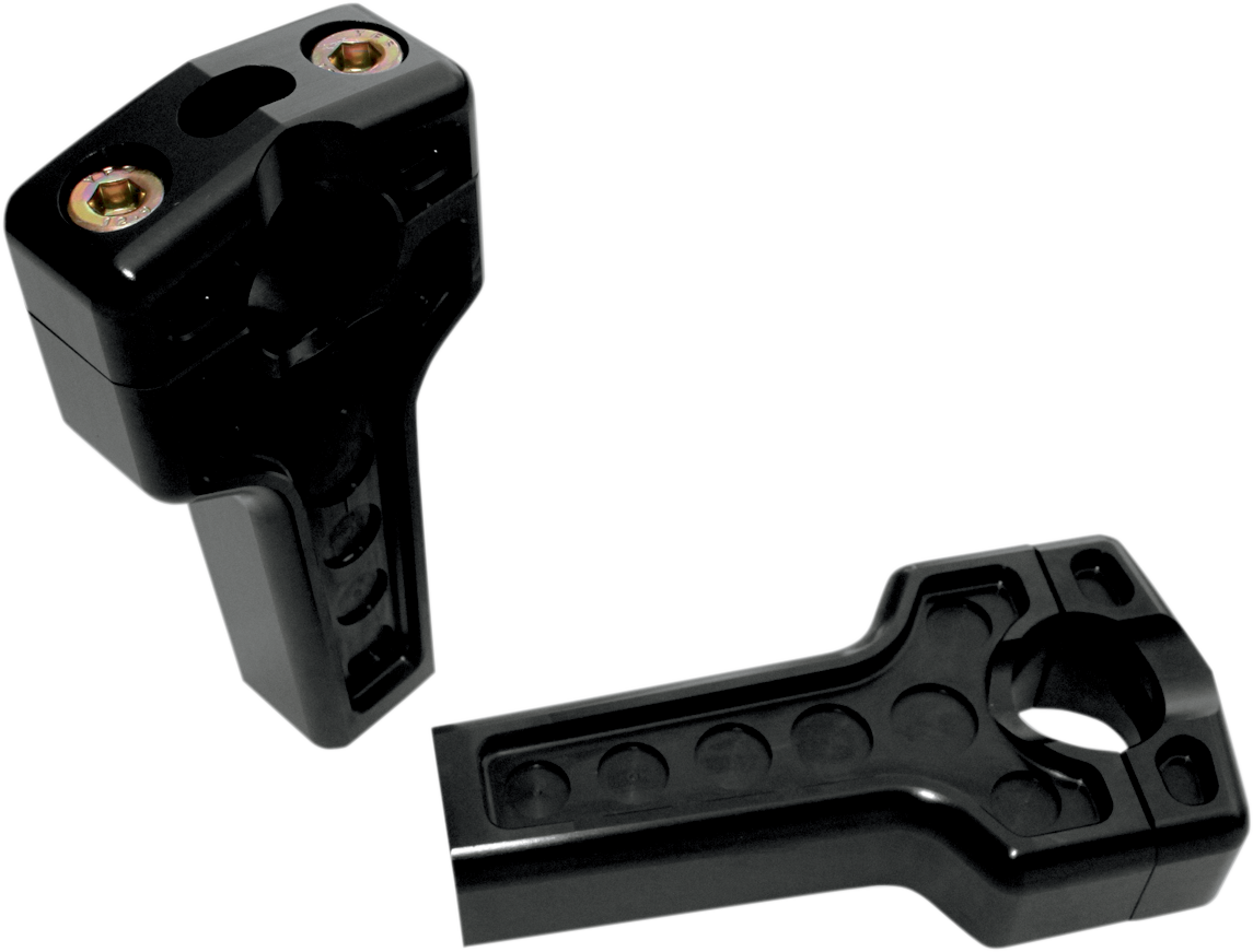 Dual Handlebar Riser Clamp Assembly - 4" - Harley Davidson - Black [0602-0379]