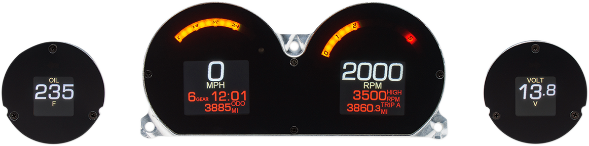 Four-Gauge MLX Series Kit - MLX 4-Gauge Instrument Kit - Black Bezel [2212-0744]