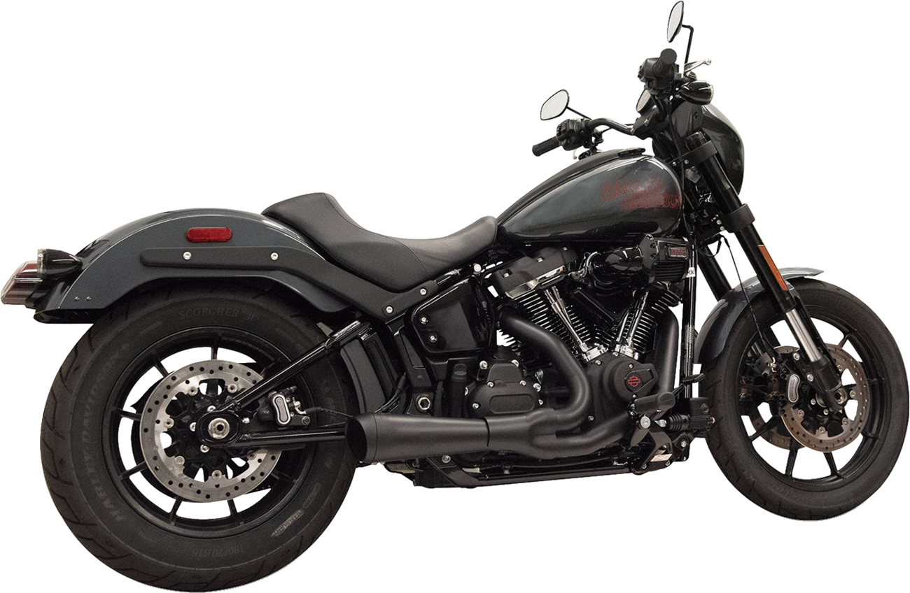2-into-1 The Ripper Exhaust System - 2-into-1 Ripper Exhaust System with Megaphone Muffler - Short - Black - 49-State - M8 Softail [1800-2752]