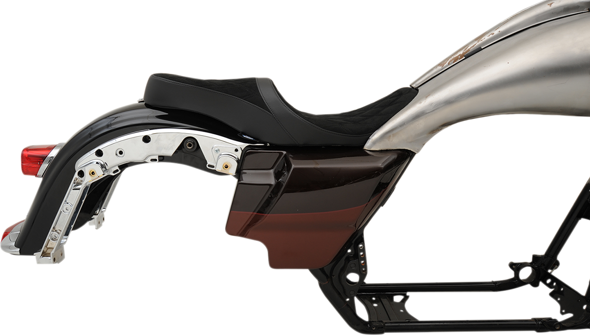 Low Profile Touring Seat - Low Touring Seat - Vinyl - Diamond - Razorback Tanks - FL '08-'23 [0801-1076] - Image 4