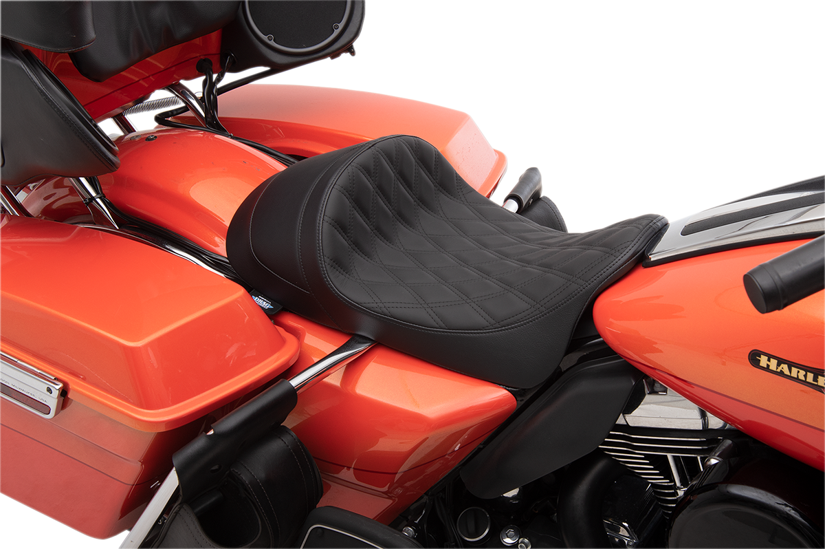 EZ-ON Mount Forward Low Solo Seat - Forward Low Solo Seat - Diamond - Black Stitching - FL '08-'23 [0801-1252] - Image 3