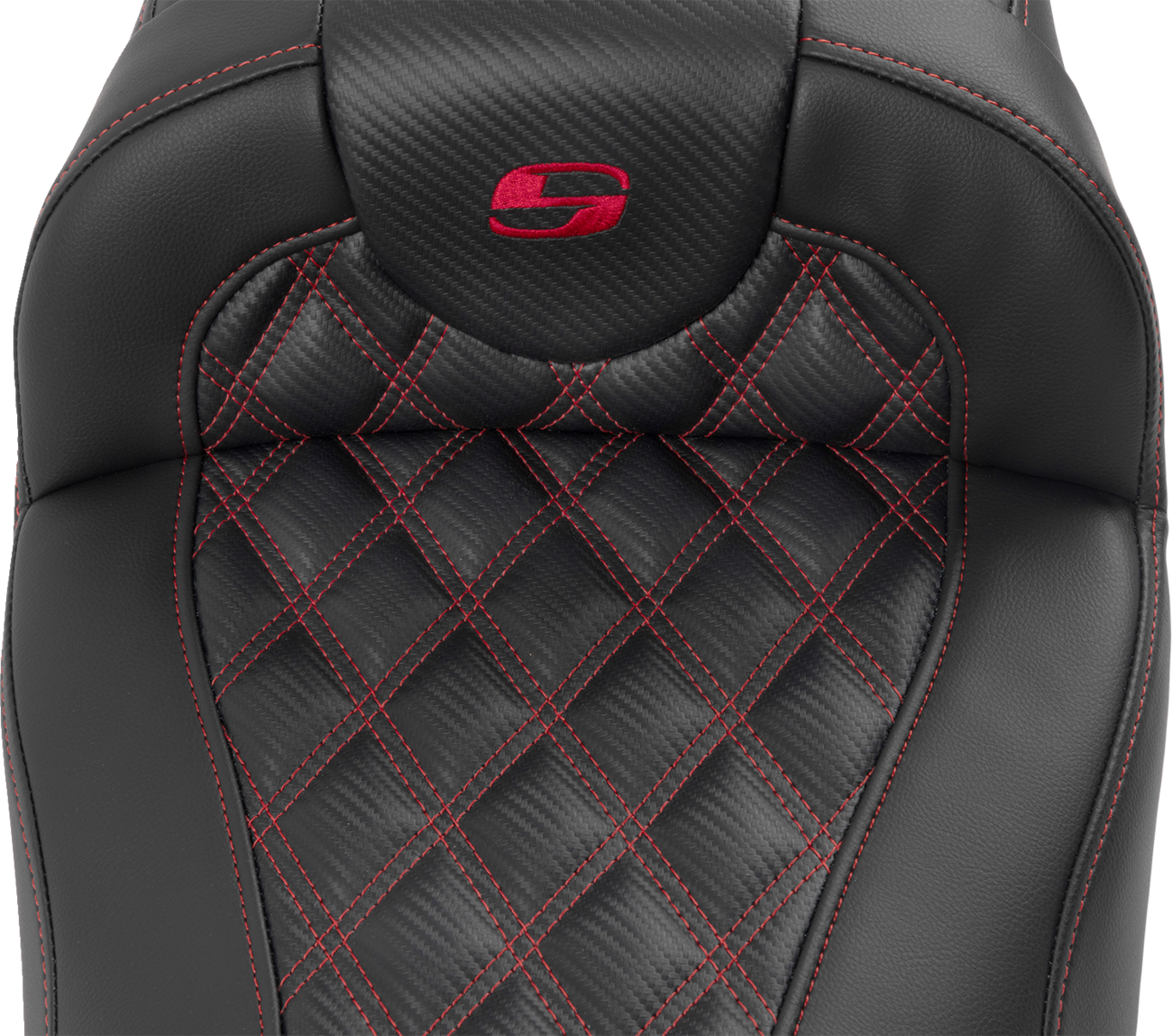 Roadsofa™ Extended Reach Seat - with Backrest - Lattice Stitch - Red Stitch - FLTR/FLHX '23-'24 [0801-1805] - Image 6