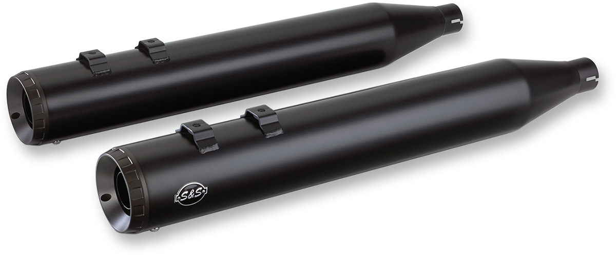 Grand National Slip-On Mufflers - Black - M8 FL [1801-1204]