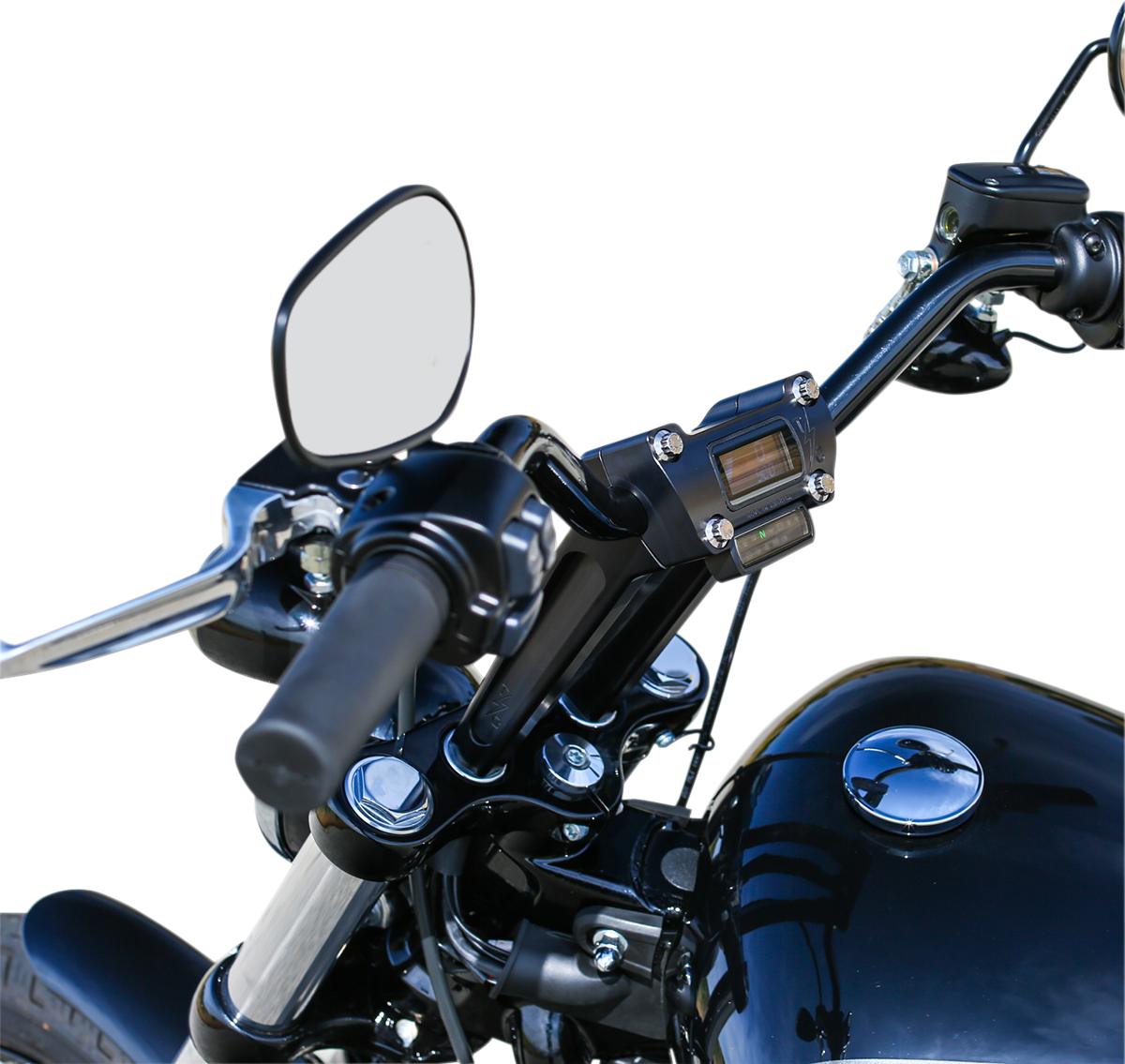 Handlebar Risers - Straight - 8" - Gauge Cutout - Black [0602-1056] - Image 4