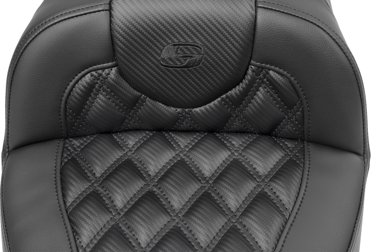 Roadsofa™ Extended Reach Seat - without Backrest - Carbon Fiber - Lattice Stitch - FLTR/FLHX '23-'24 [0801-1793] - Image 3