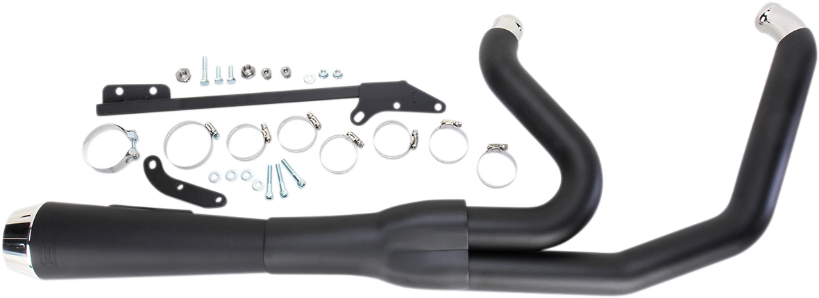 Road Rage 2:1 Exhaust System - Road Rage Exhaust - Black - Short - '06-'17 FXD [1800-1281]