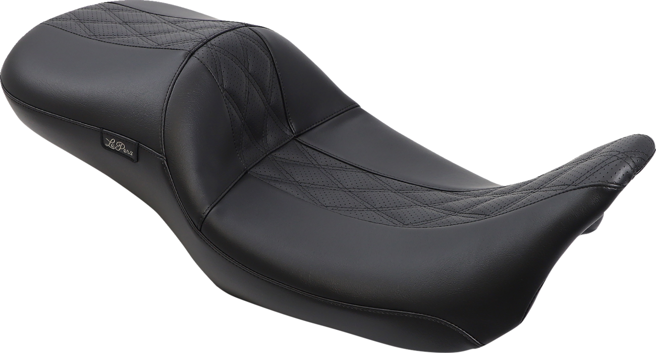 Maverick Daddy Long Legs Seat - Black w/ Black HR Inlay - Double Diamond - FL '08-'22 [0801-1213]