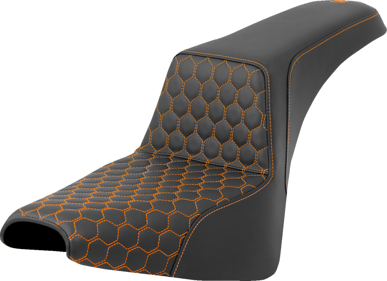 Honeycomb Step-Up Seat - Step-Up Seat - Honeycomb - Orange Stitching - FXBB/FXST '18-'24 [0802-1579]