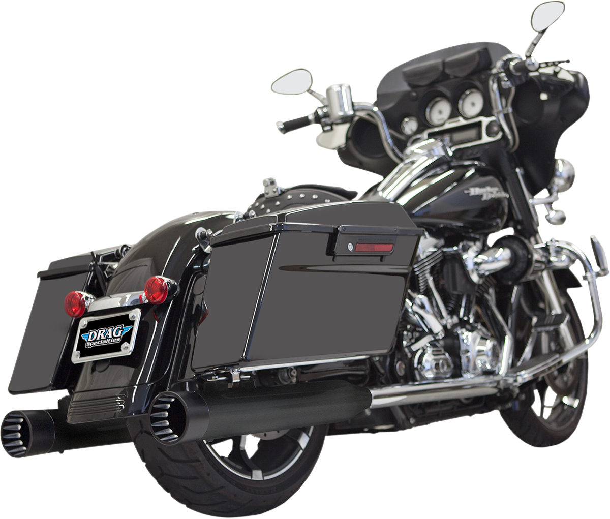 DNT Straight Can Slip-On Mufflers - DNT Straight Can Mufflers for '95-'16 FL - Black [1801-0769]