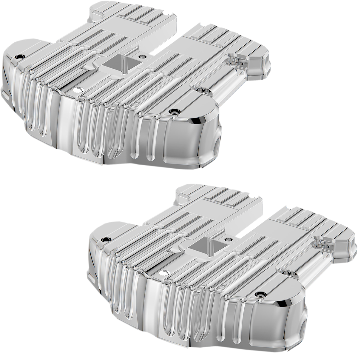 Rocker Box Covers - Chrome - Grooved [0940-1957]