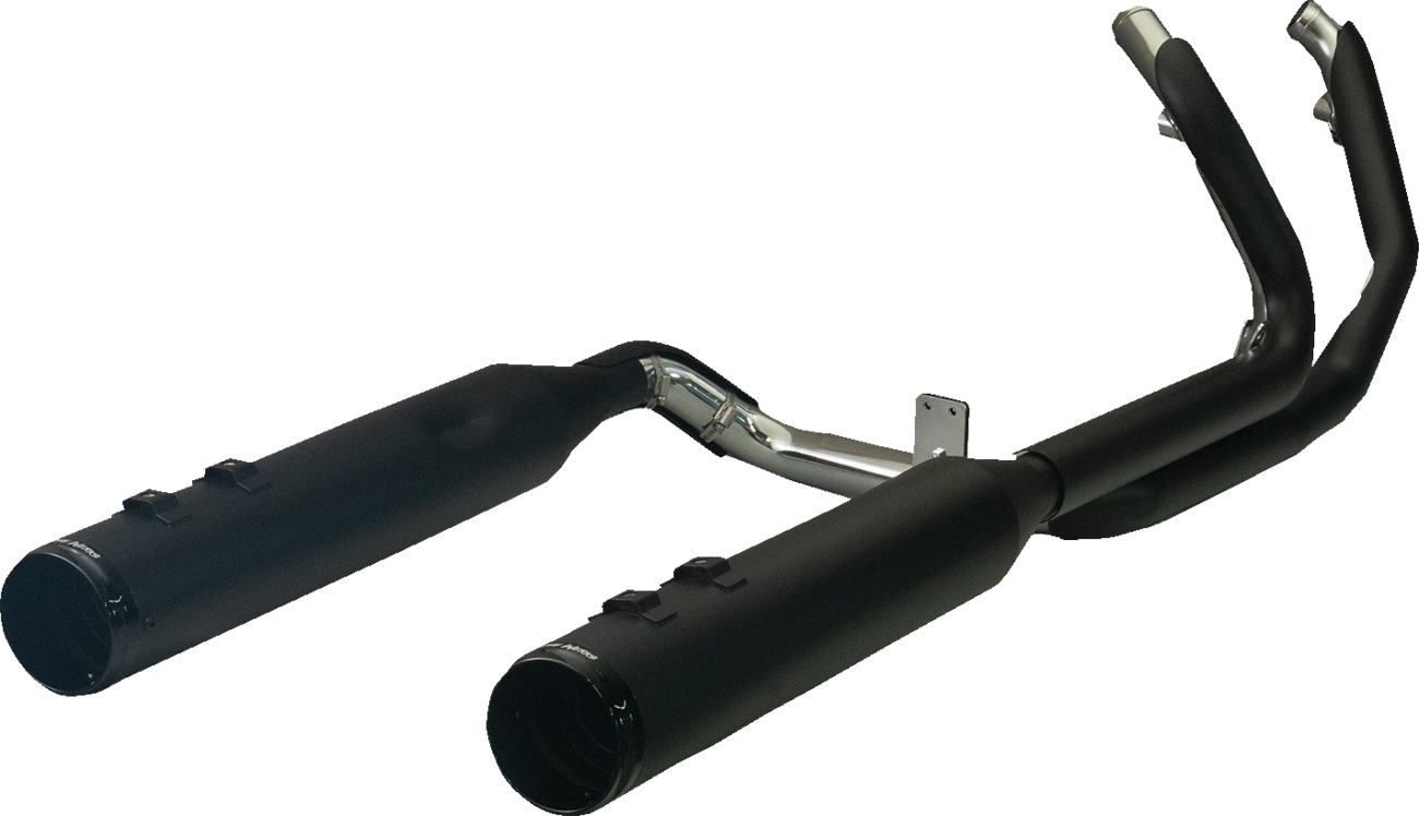 2-into-2 Dominator Exhaust System with 4-1/2" Mufflers - Black with Race Tip - Twin Cam [1800-2717]