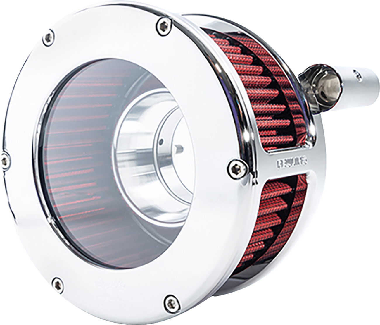 BA Air Cleaner Kit - Chrome/Clear with Red Filter - '08-'17 Dyna/Softail/Touring [1010-3316]