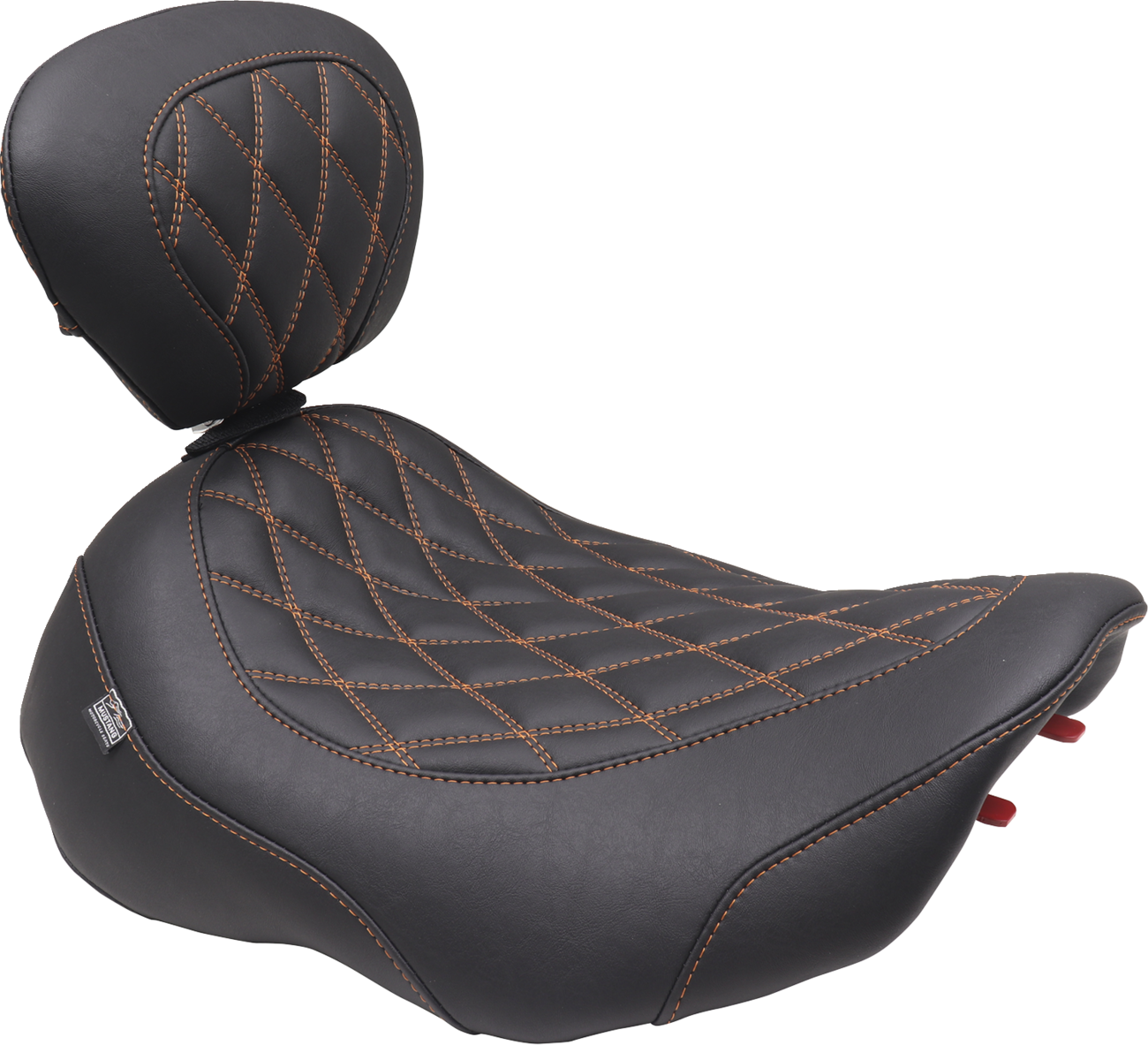 Wide Tripper™ Solo Seat - Wide Tripper™ Seat - Solo - Mandarin Orange Stitching - FLT/FLH '23-'25 [0801-2023]