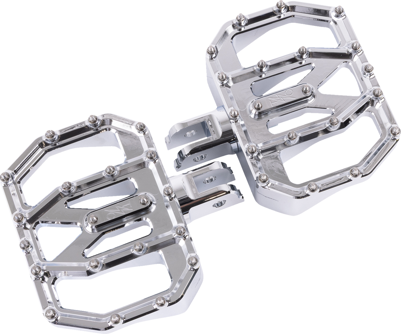 Mini Aggressor Floorboards - Chrome - Front [1621-1233]