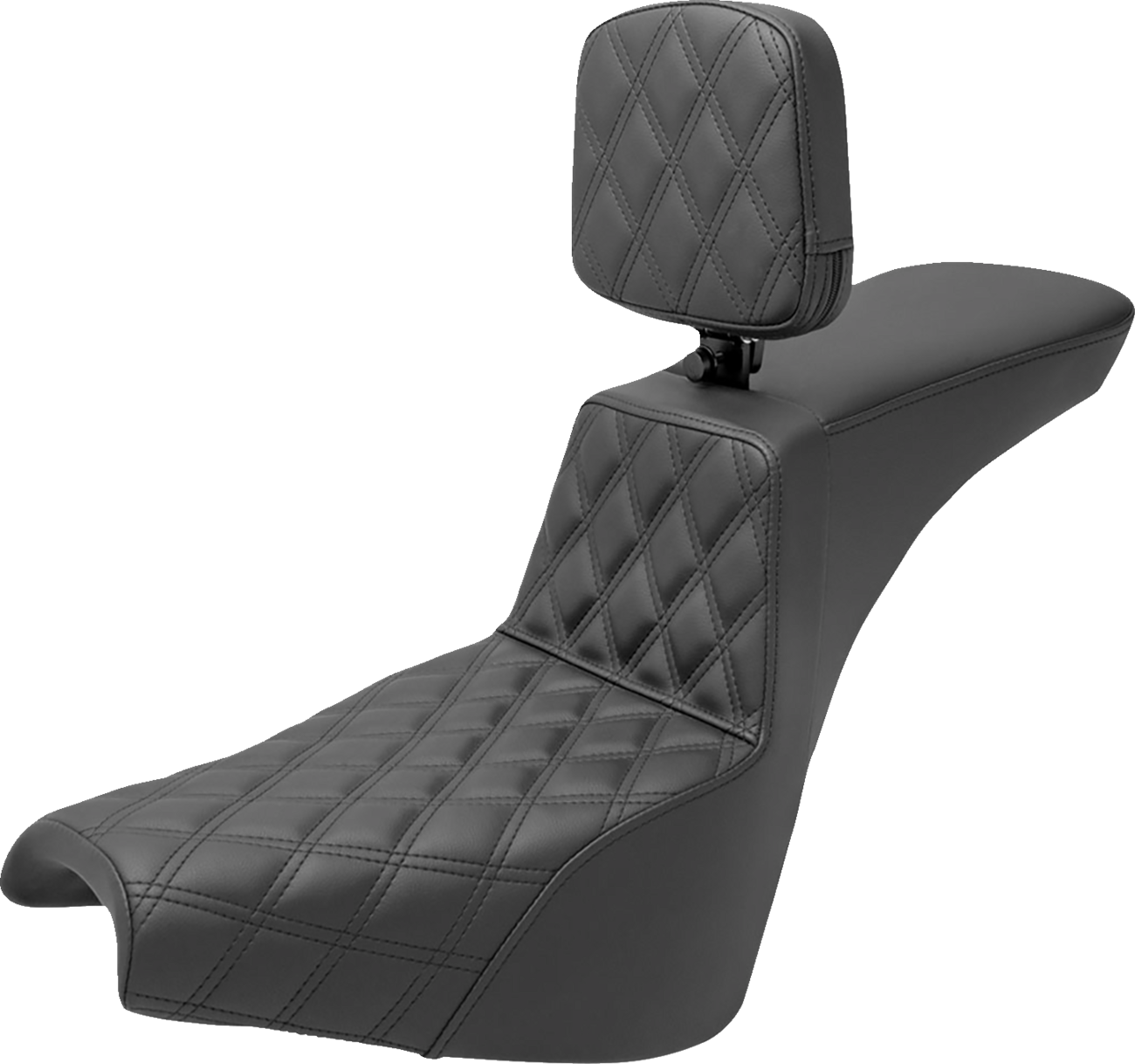 Tour Step-Up Seat - Rider Backrest - Front Lattice Stitch - FXBB/FXST '18-'24 [0802-1521]