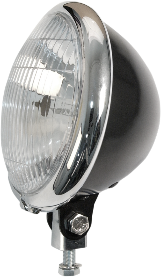 5-3/4" Bates-Style Headlight - 5 3/4" Headlight Assembly - Black/Chrome [2001-1451]