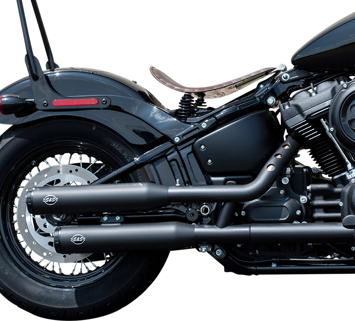 Grand National Race Slip-On Mufflers - Grand National Race Mufflers for Softail - Black [1801-1360]