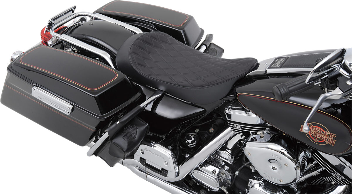 EZ-ON Mount Low-Profile Solo Seat - Low Solo Seat - Double Diamond - FLHR/FLHX '99-'07 [0801-1155] - Image 3