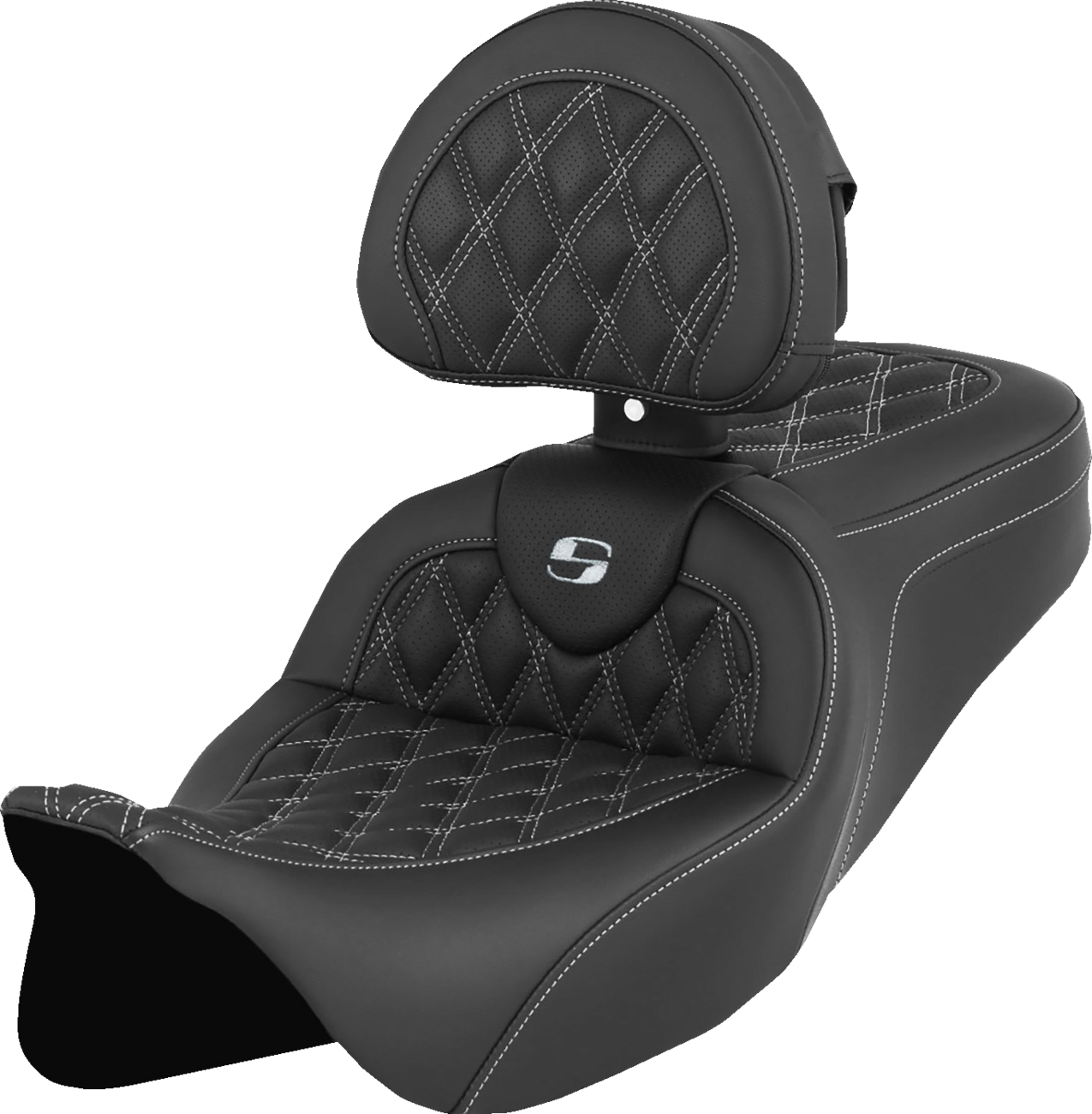 Roadsofa™ Lattice Stitch Seat - Roadsofa™ Seat - with Backrest - White Stitch - FL '08-'23 [0801-1611] - Image 3