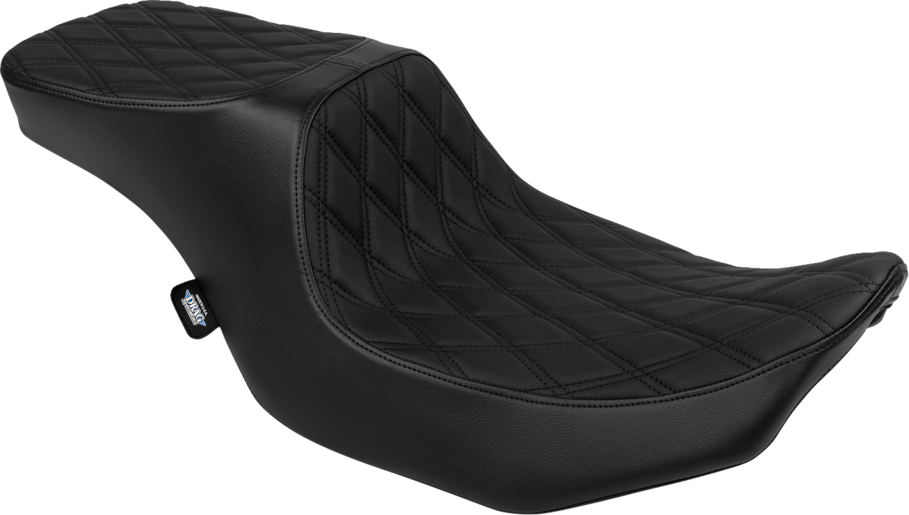 Performance Predator 2-Up Seat - Predator 2-Up Seat - Vinyl - Double Diamond Black Stitch - w/o Backrest - FLTR/FLHX '23-'24 [0801-1948]