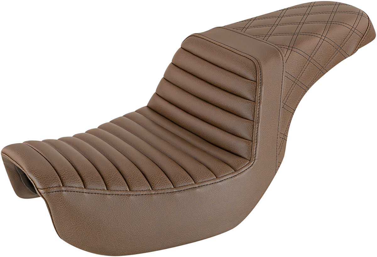 Step-Up Seat — Rear Lattice Stitch/Front Tuck-n-Roll - Step-Up Seat - Front Tuck-n-Roll/Rear Lattice Stitch - Brown [0802-1378]