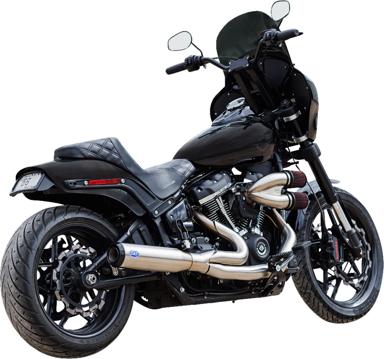2-into-1 Qualifier Exhaust System - 50-State - Silver - Softail [1800-2682] - Image 2
