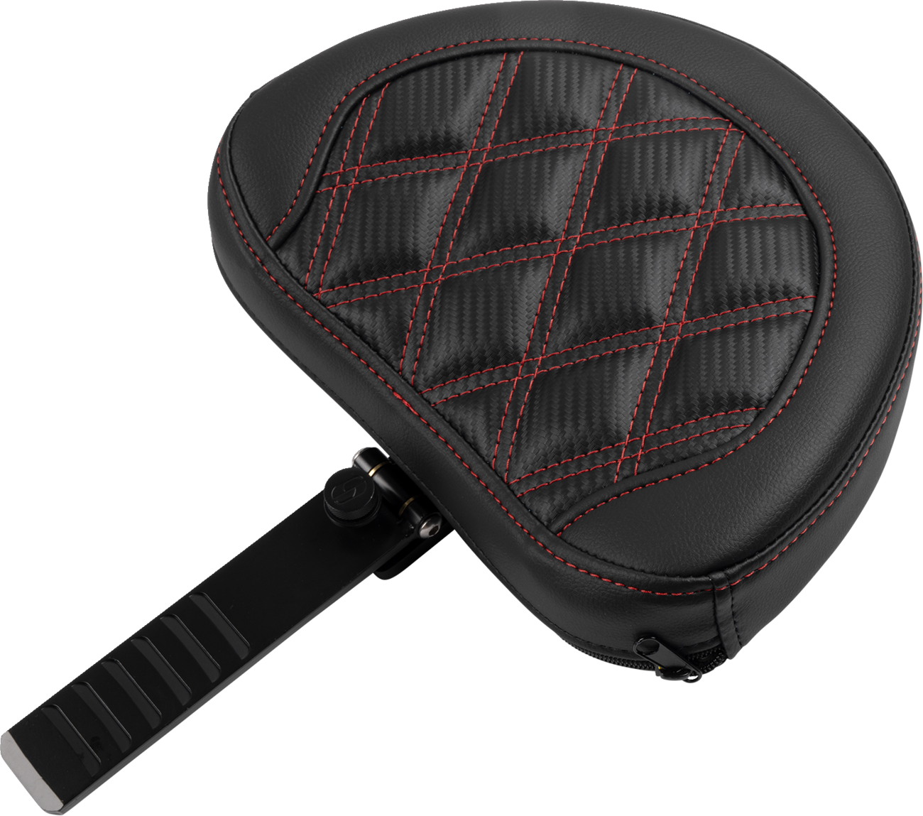 Roadsofa™ Lattice Stitch Seat - RoadSofa™ Seat - with Backrest - Carbon Fiber - Lattice Stitch - Red Stitch - FLTR/FLHX '23-'24 [0801-1790] - Image 4