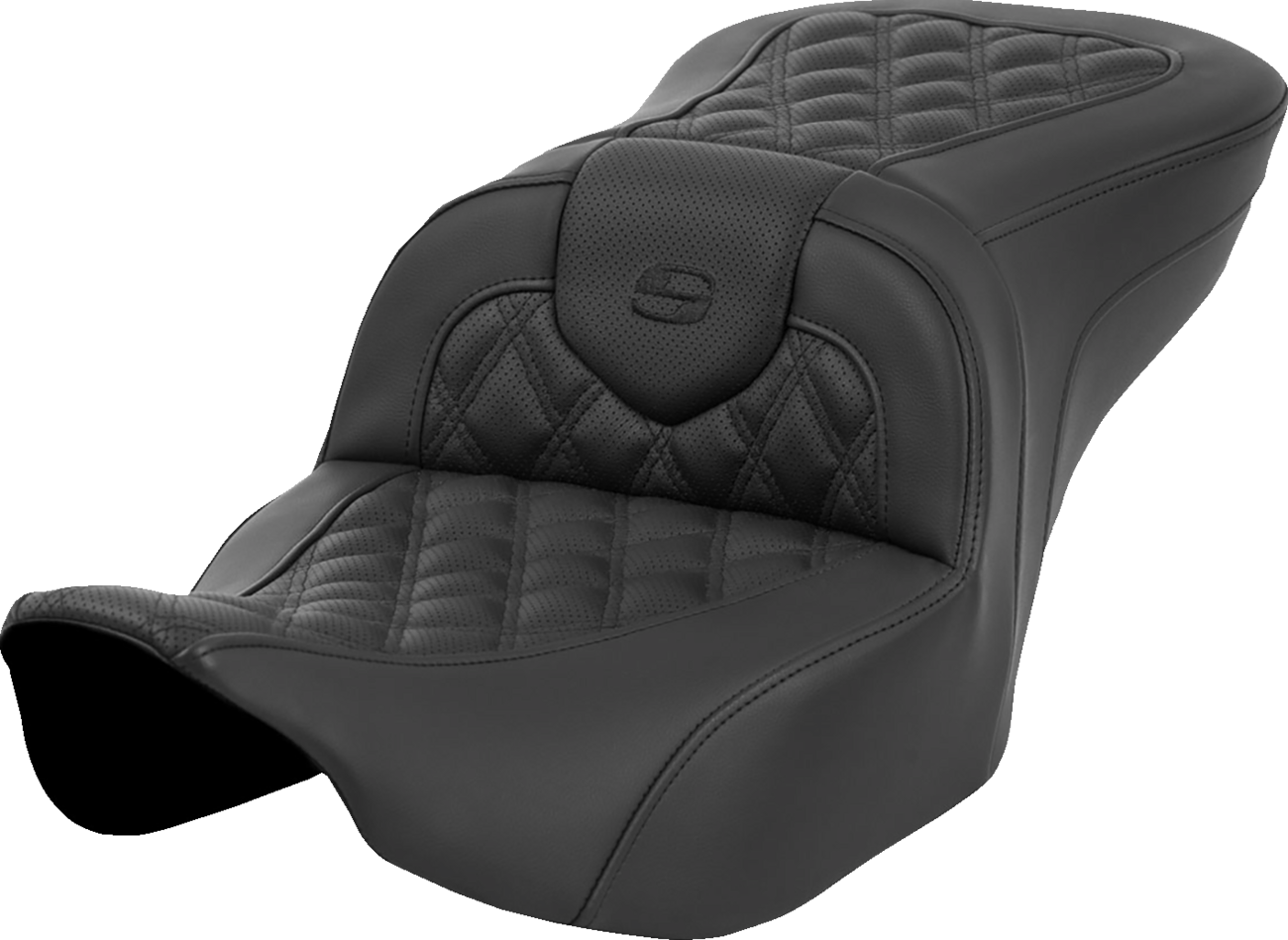Roadsofa™ Lattice Stitch Heated Seat - Heated Roadsofa™ Seat - Lattice Stitch - w/o Backrest - FLT/FLH '23-'24 [0801-2038]