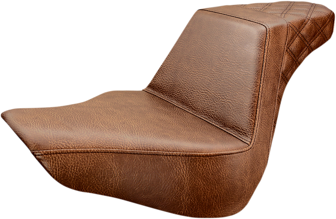 Step-Up Seat — Rear Lattice Stitch - Step-Up Seat - Rear Lattice Stitch - Brown - FL/FX '18-'24 [0802-1013]