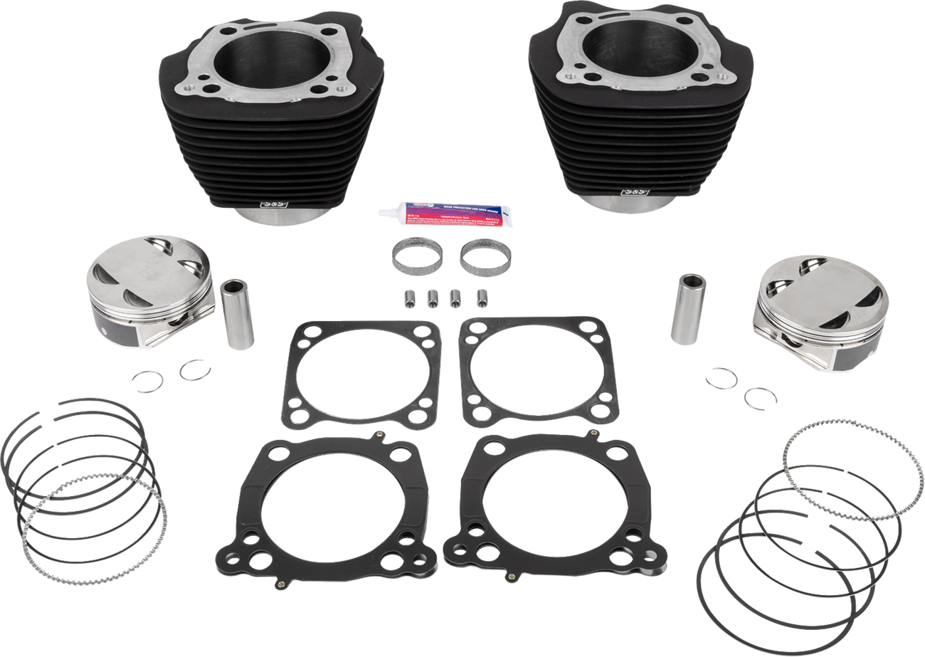Big Bore Cylinder Kit - 132" Cylinder Kit - 4.500" Stroke - Wrinkle Black w/o Highlighted Fins - M8 [0931-1207]
