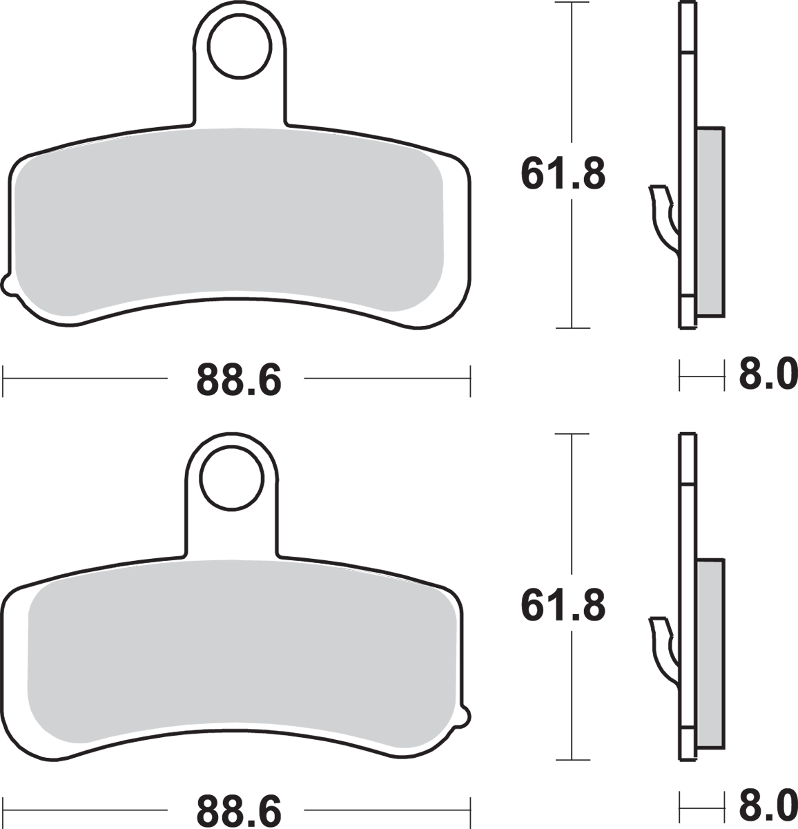 Sintered Metal Harley/Buell Brake Pads - Sintered Brake Pads - Harley-Davidson [1721-1776] - Image 2