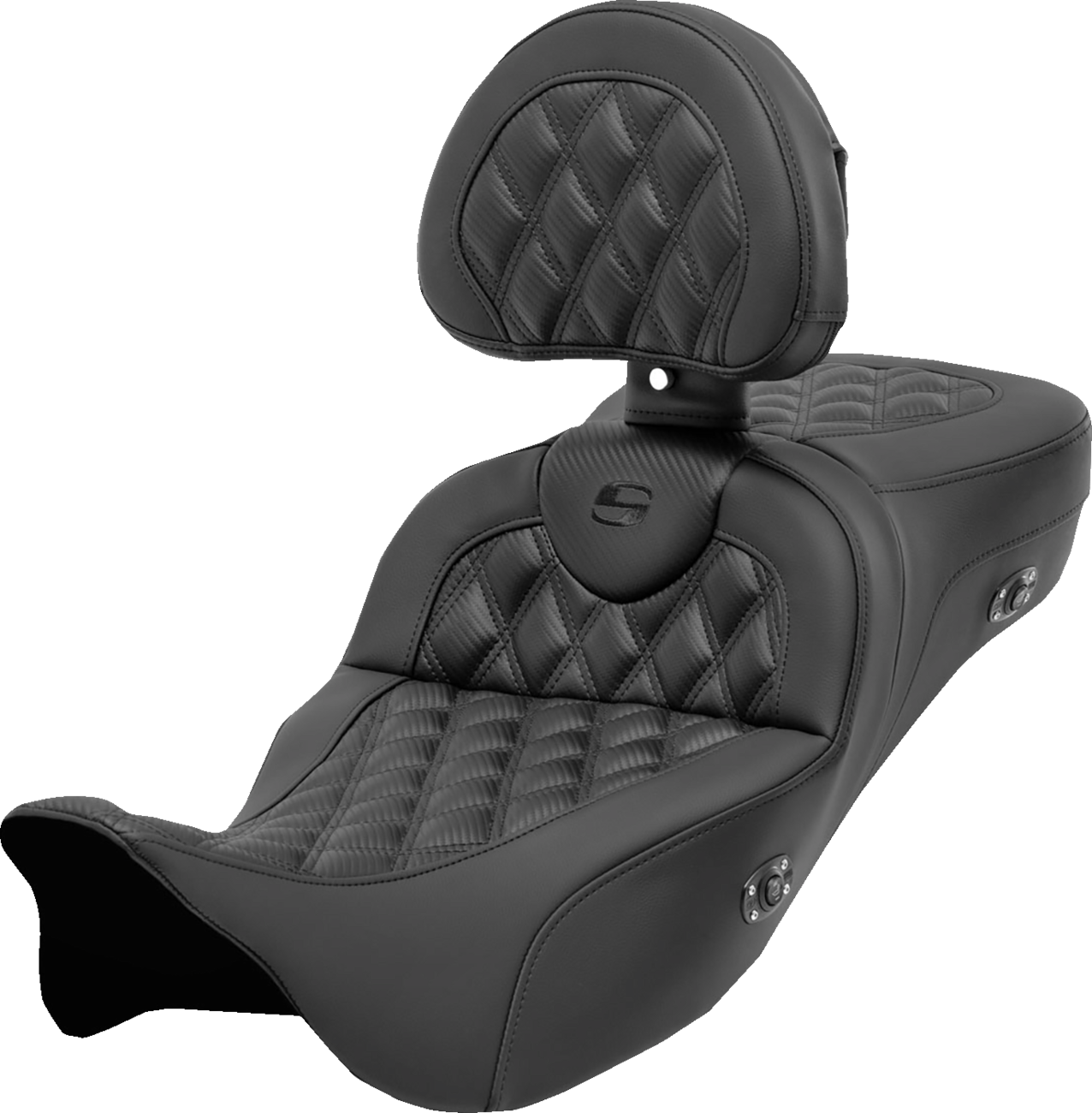 Roadsofa™ Seat - Roadsofa™ Extended Reach Seat - with Backrest - Lattice Stitch - Carbon Fiber - FL '08-'23 [0801-1699]