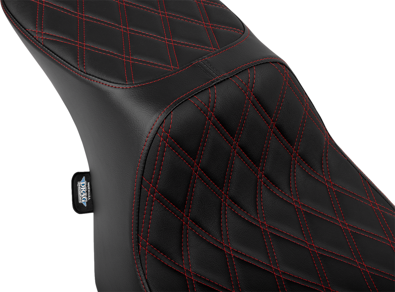 Performance Predator 2-Up Seat - Predator 2-Up Seat - Vinyl - Double Diamond Red Stitch - w/o Backrest - FLT/FLH '23-'24 [0801-1950] - Image 2