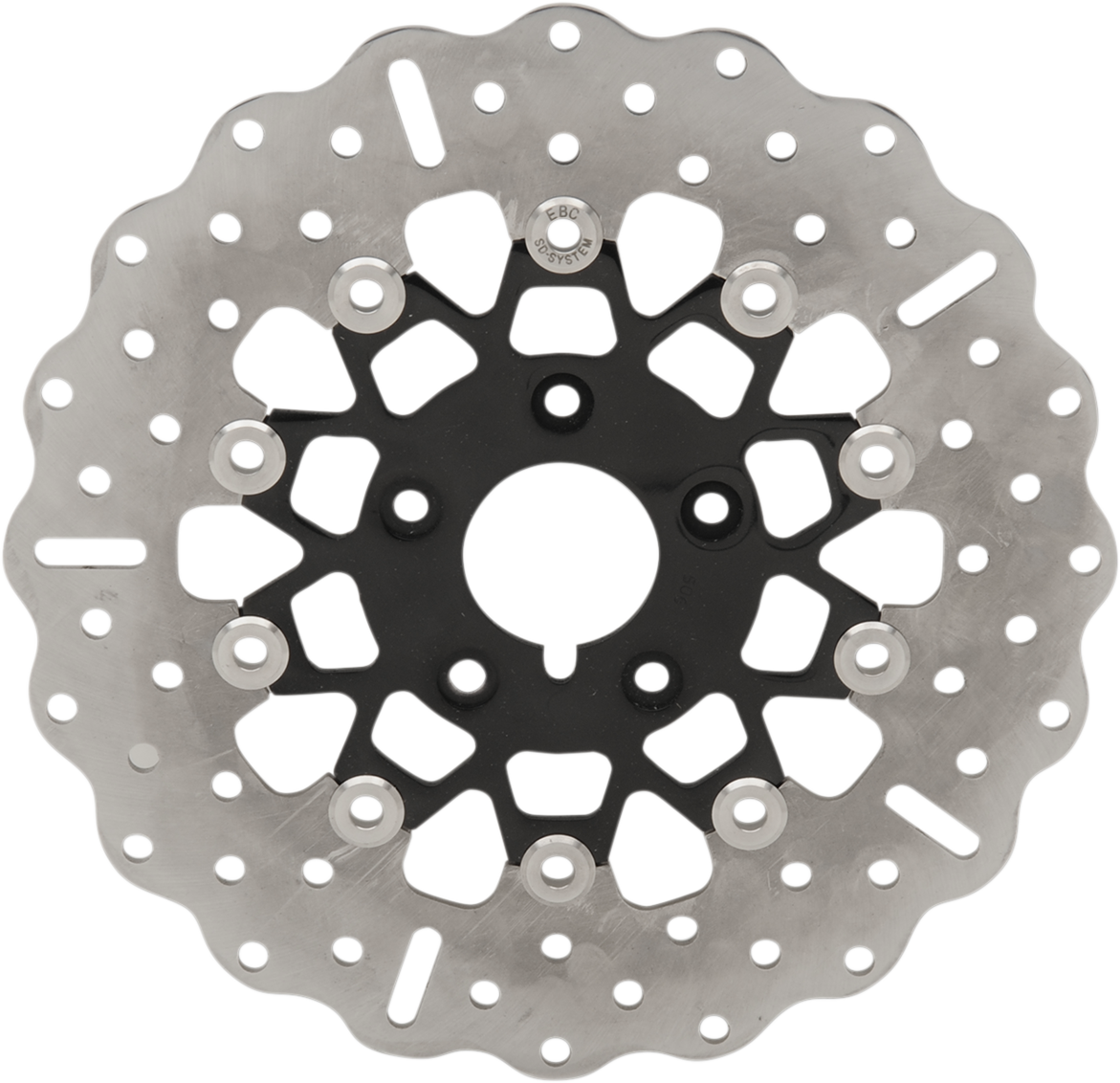 FSD Series Stainless Steel Front Brake Rotor for Big Twins - Brake Rotor - Black Carrier [1710-3085]