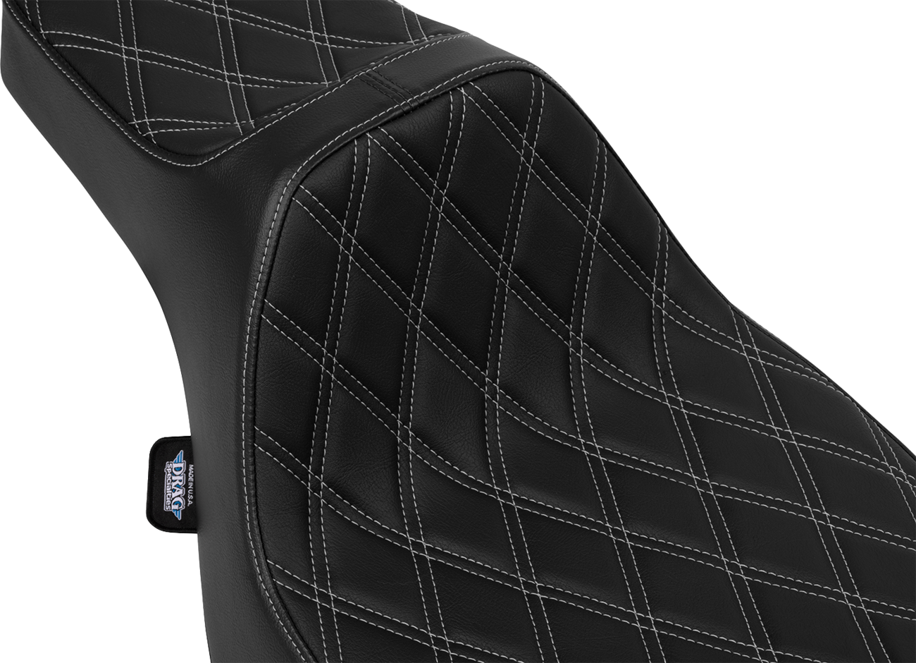 Extended Reach Predator III Seat - Vinyl - Silver Double Diamond Stitch - FLT/FLH '23-'25 [0801-2060] - Image 2