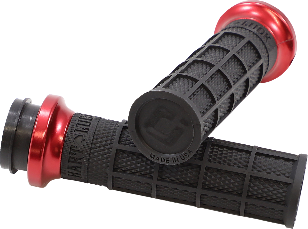 Hart-Luck Signature V-Twin Lock-On™ Grips - TBW - Black/Red [0630-2864] - Image 2