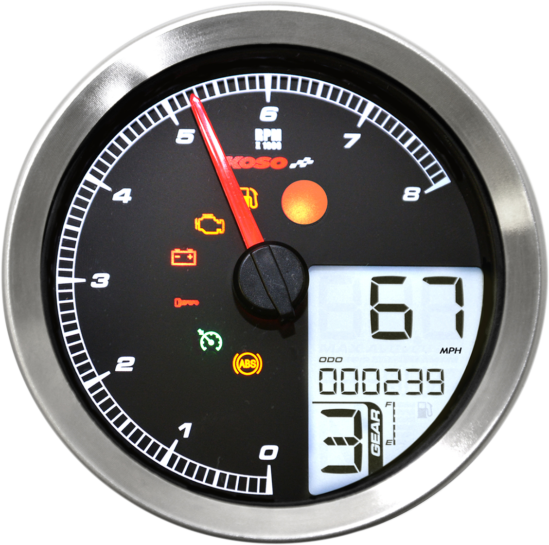 HD-04 Speedometer/Tachometer - Multi-Function Speedometer/Tachometer - HD-04 - Chrome [2211-0171] - Image 8