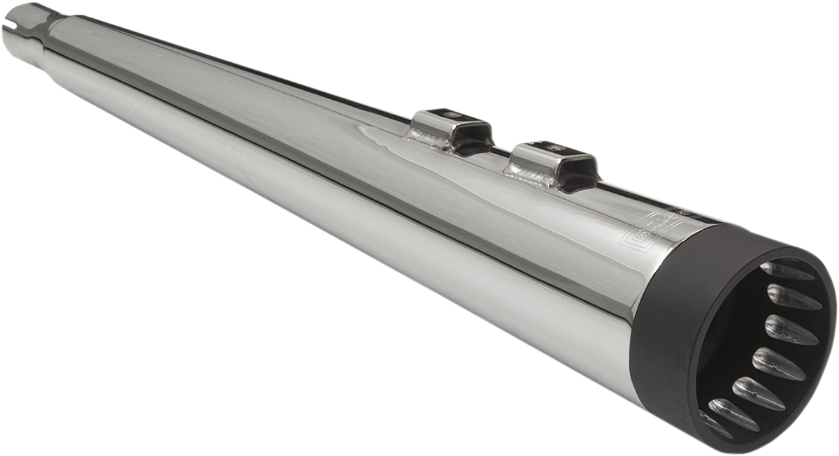 DNT Megaphone Slip-On Mufflers - DNT Megaphone Muffler - Chrome/Black - '95-'16 FL [1801-0772]
