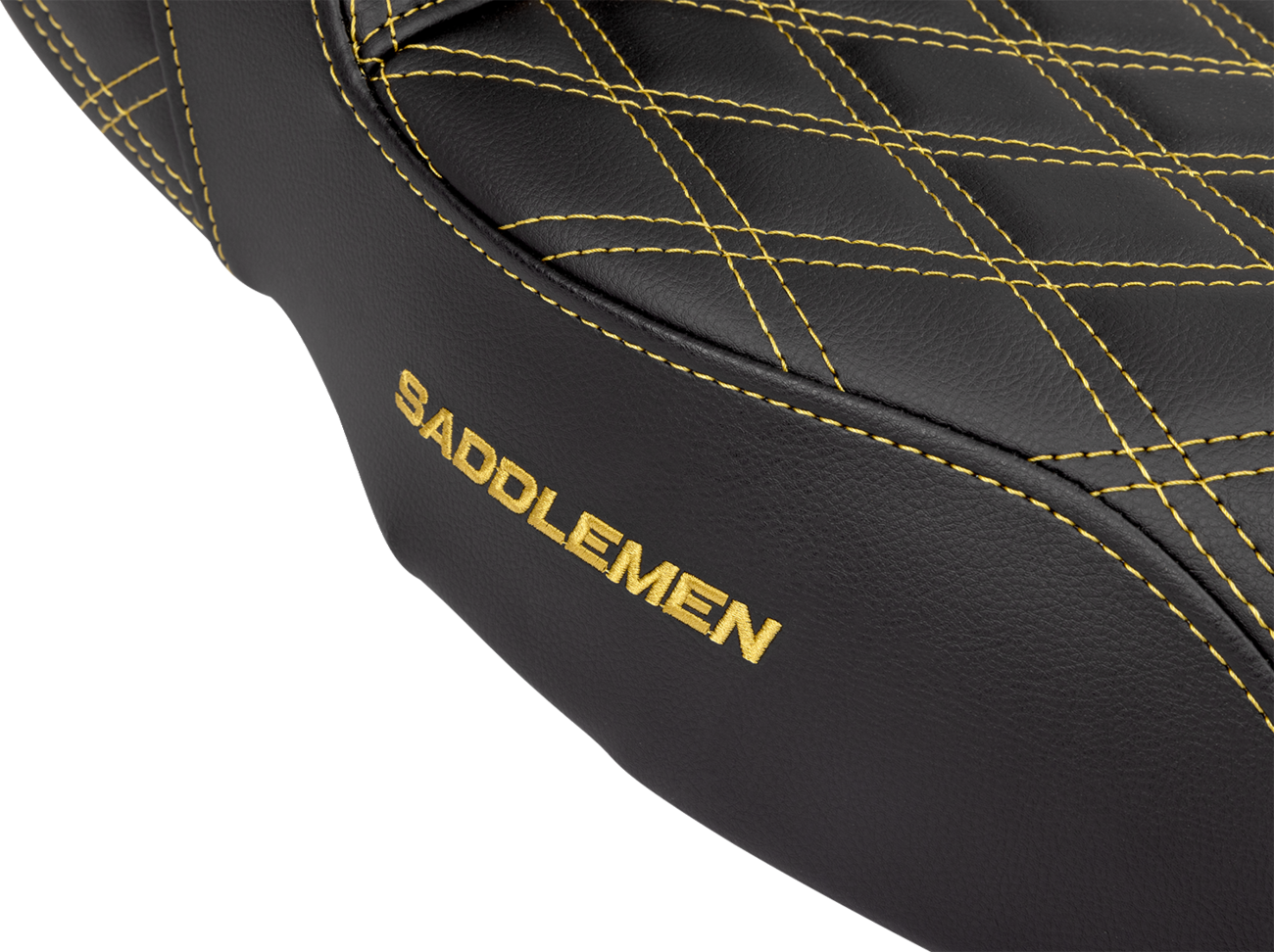 Lattice Stitch Step-Up Seat - Step-Up Seat - Lattice Stitch - Gold Stitch - Extended Reach - FLH/FLT '08-'23 [0801-1600] - Image 3