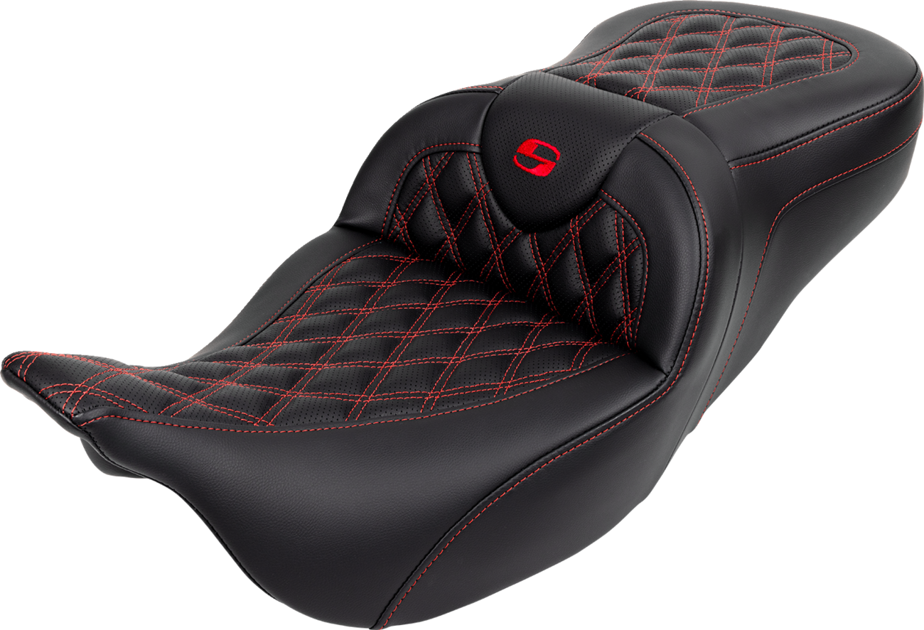 Roadsofa™ Lattice Stitch Seat - Roadsofa™ Seat - with Backrest - Red Stitch - FL '08-'23 [0801-1609]