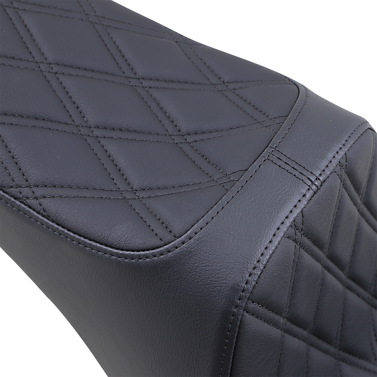 Predator III Seat - Predator III 2-Up Seat - Vinyl - Double Diamond - Black Stitching - Softail '06-'17 [0802-1438] - Image 2