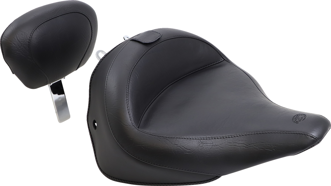 Wide Solo Seat with Removable Backrest - Wide Solo Seat - With Backrest - Vintage - Black - Smooth - FLSTN '05-'17 [0802-0893]