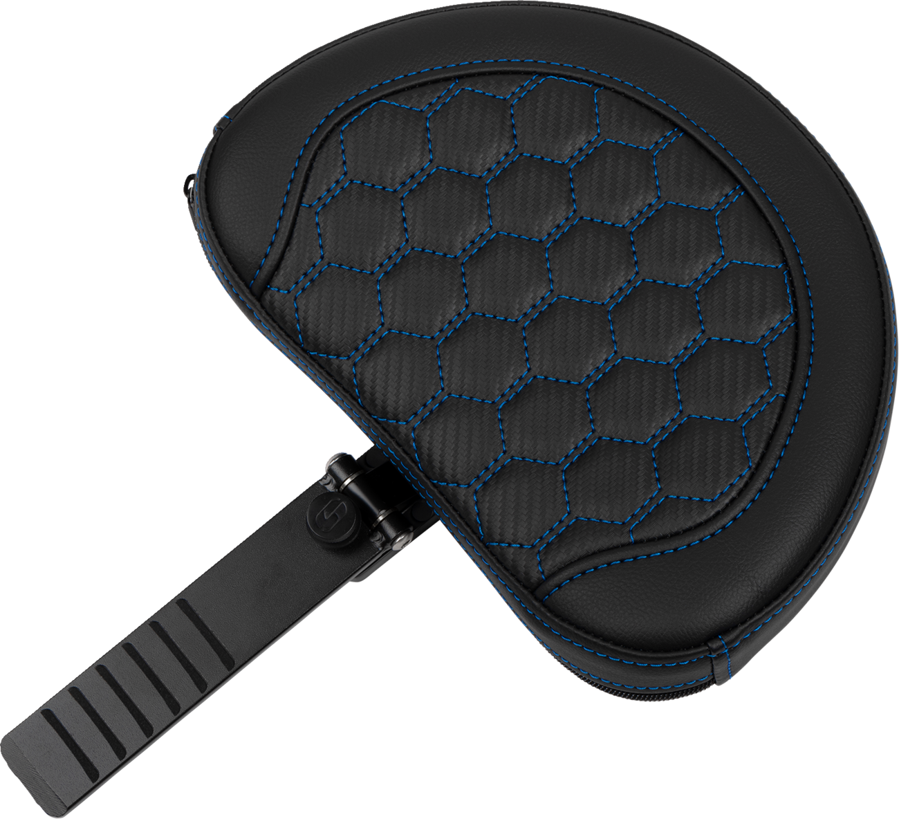 Roadsofa™ Extended Reach Seat - with Backrest - Honeycomb - Blue Stitch - FLTR/FLHX '23-'24 [0801-1763] - Image 3