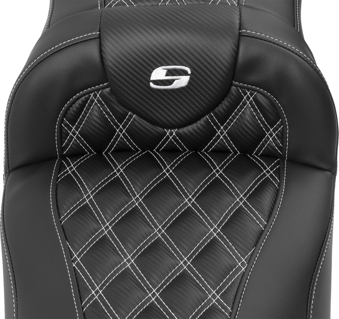 Roadsofa™ Extended Reach Seat - with Backrest - Lattice Stitch - White Stitch - FLTR/FLHX '23-'24 [0801-1808] - Image 4