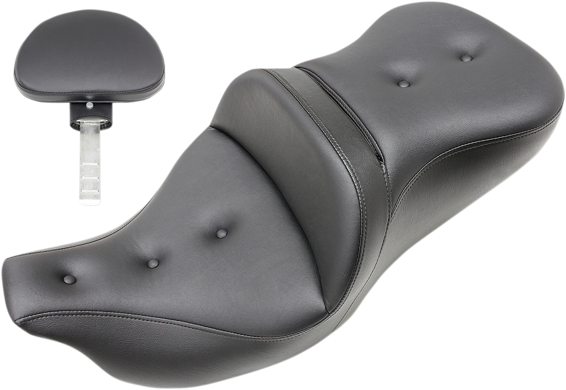 Roadsofa™ Trike Seat - Roadsofa™ Seat - Pillow Top - with Backrest - Black - FLH/FLT '09-'24 [0801-1196]