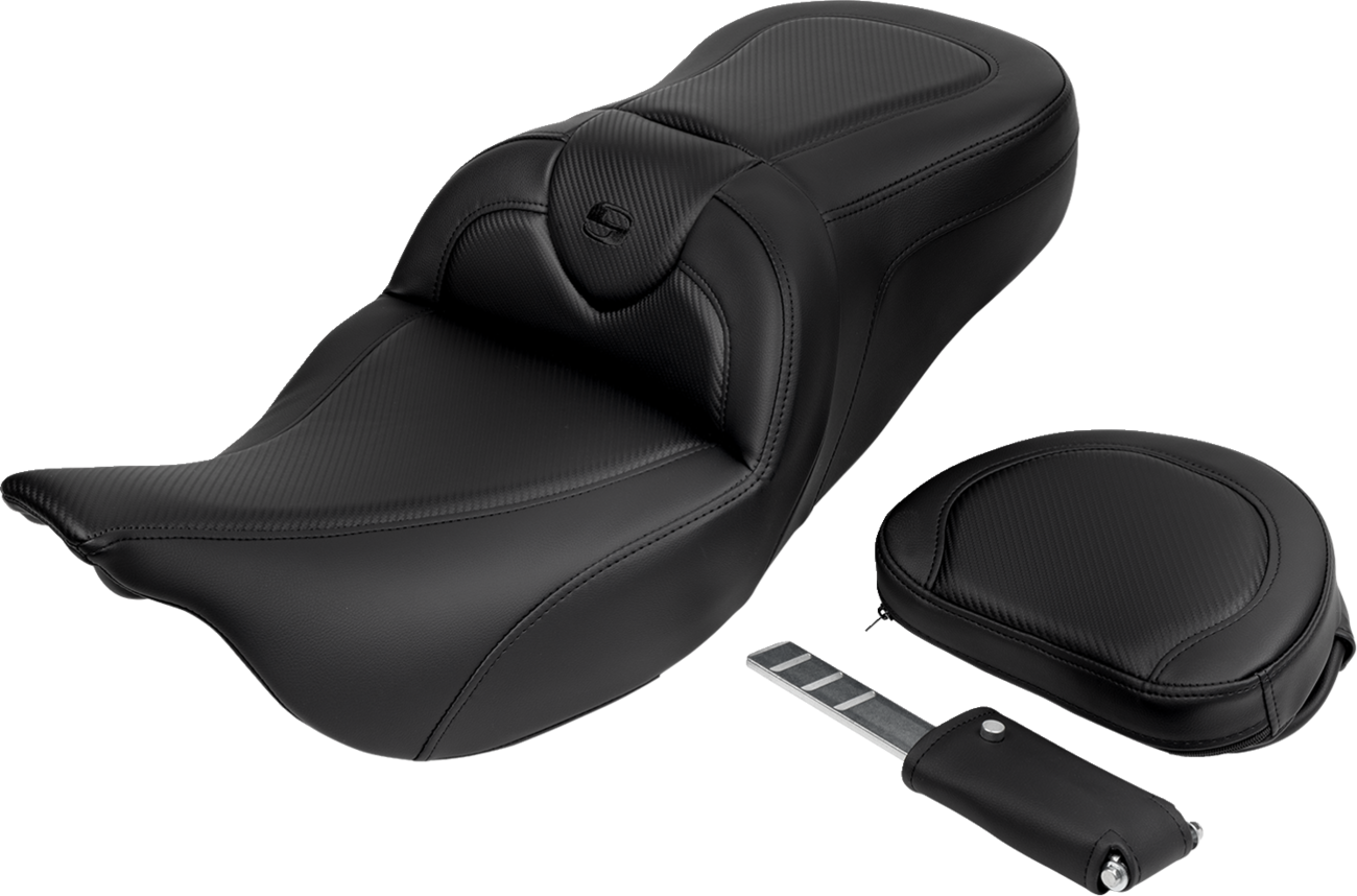 Roadsofa™ Standard Reach Seat - Roadsofa™ Seat - with Backrest - Carbon Fiber - Black Stitch - FL '08-'19 [0801-1617] - Image 3