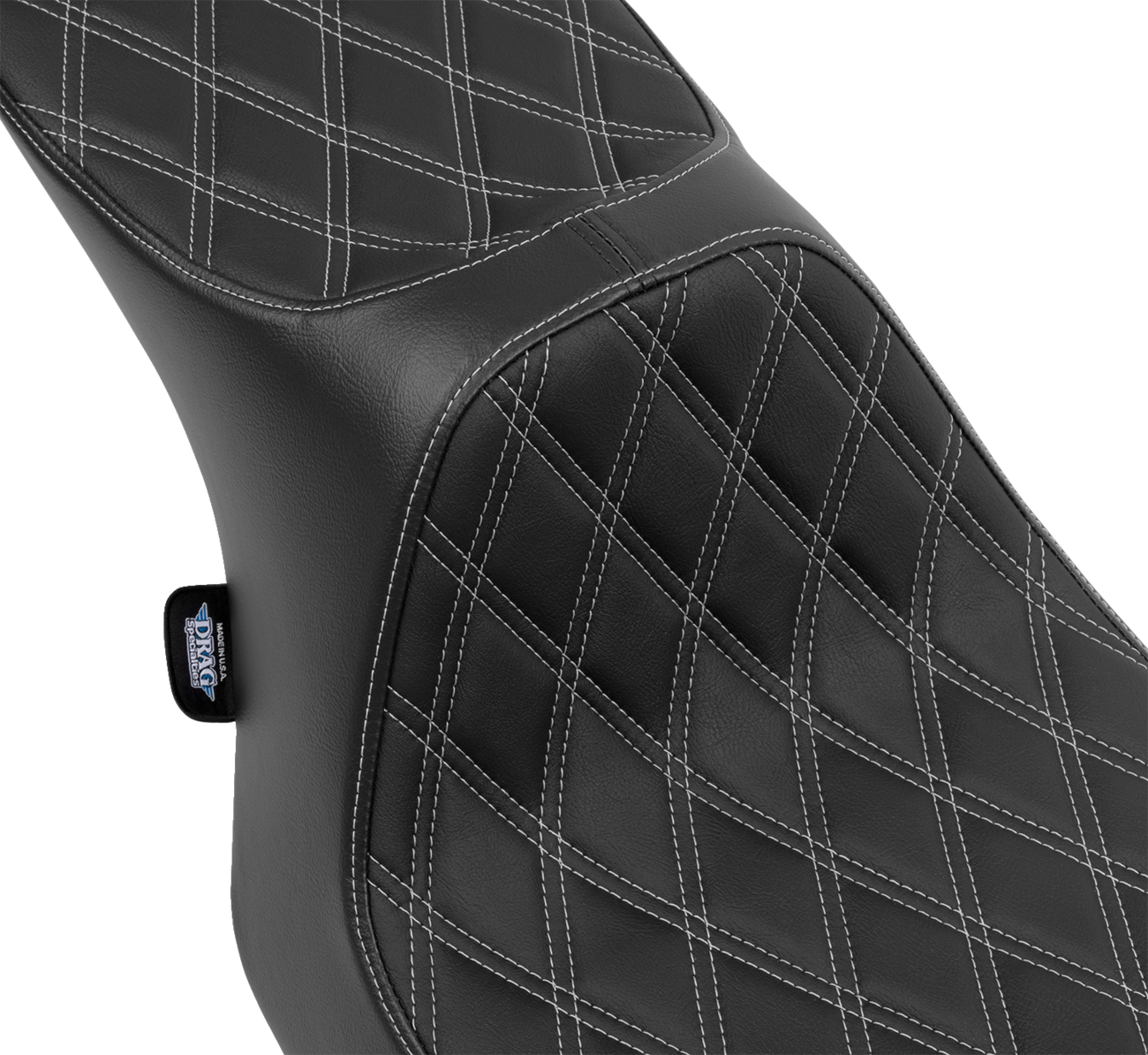 Predator III Seat - Predator III 2-Up Seat - Vinyl - Double Diamond - Silver Stitching - FLT/FLH '23-'24 [0801-1932] - Image 4